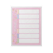 Kute Pastel Pink Confetti Weekse Planner Notitieblok (Linkerzijde)