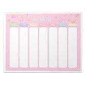 Kute Pastel Pink Confetti Weekse Planner Notitieblok (Voorkant)