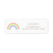 Kute Pastel Rainbow Return Label (Voorkant)