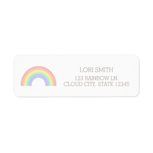 Kute Pastel Rainbow Return Label (Voorkant)