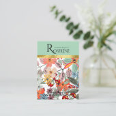 Kute pastel roze kleurenbloem Verhaalscherm Visitekaartje (Staand voorkant)