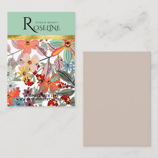 Kute pastel roze kleurenbloem Verhaalscherm Visitekaartje (Voorkant / Achterkant)