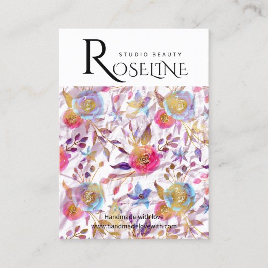 Kute pastelkleur paarse bloem Veroorbaar beeldsche Visitekaartje (Voorkant)