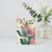 Kute pastelkleur paarse bloem Veroorbaar beeldsche Visitekaartje (Staand voorkant)