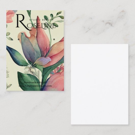 Kute pastelkleur paarse bloem Veroorbaar beeldsche Visitekaartje (Voorkant / Achterkant)