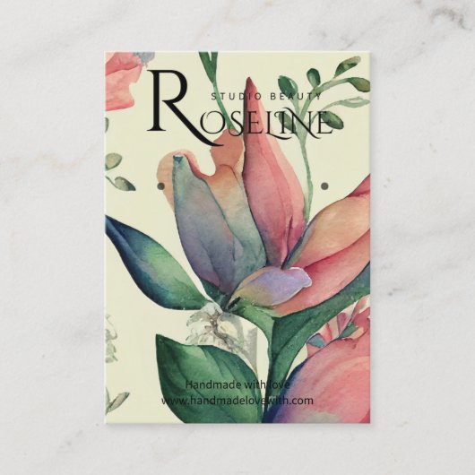 Kute pastelkleur paarse bloem Veroorbaar beeldsche Visitekaartje (Voorkant)