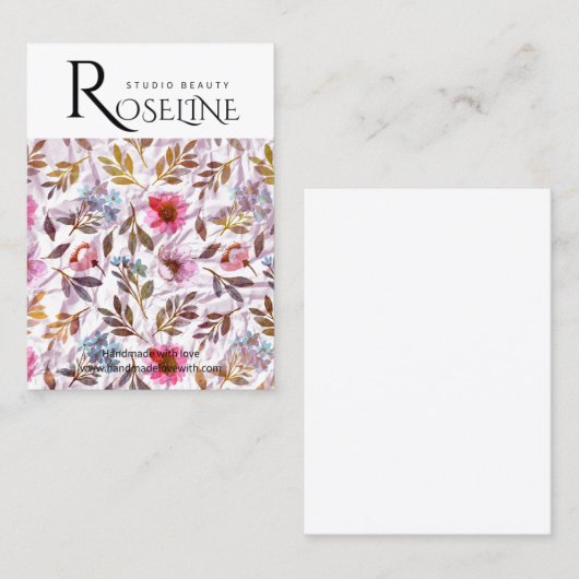 Kute pastelkleur paarse bloem Veroorbaar beeldsche Visitekaartje (Voorkant / Achterkant)