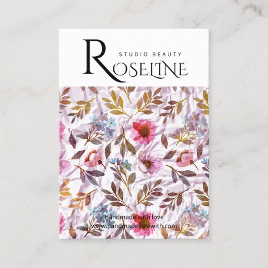 Kute pastelkleur paarse bloem Veroorbaar beeldsche Visitekaartje (Voorkant)