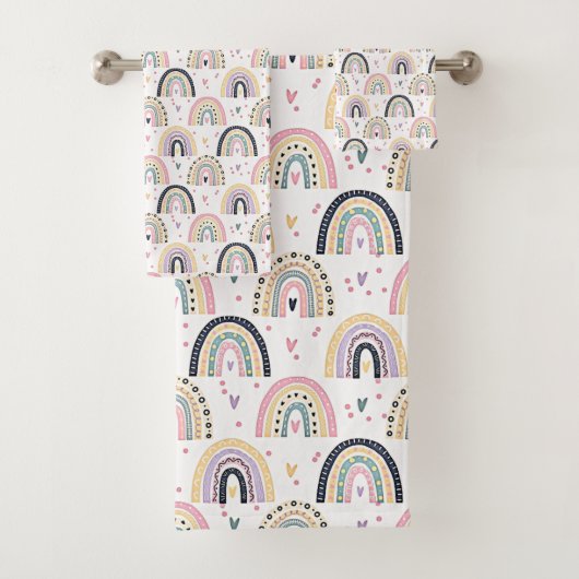 Kute pastelregenbogen bad handdoek (Insitu)