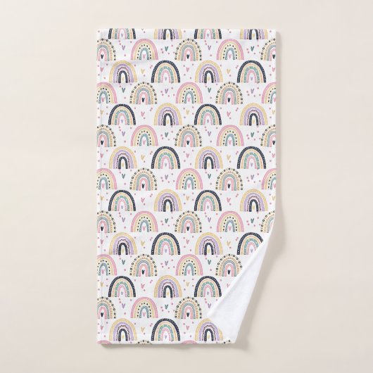 Kute pastelregenbogen bad handdoek (Handdoek)