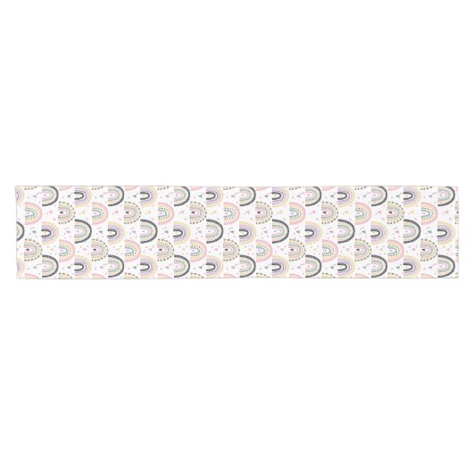 Kute pastelregenbogen korte tafelloper (Horizontaal)