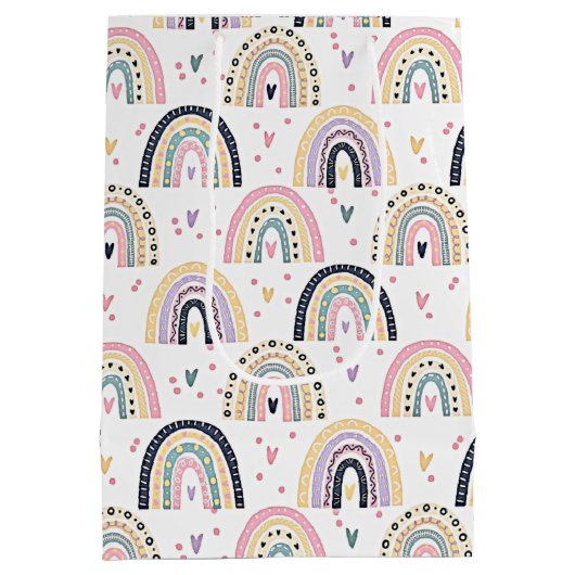 Kute pastelregenbogen medium cadeauzakje (Achterkant)