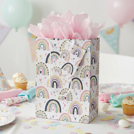 Kute pastelregenbogen medium cadeauzakje