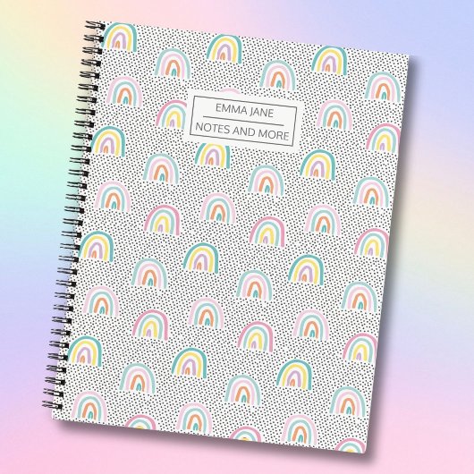 Kute pastelregenbogen met weinig stippen notitiebo notitieboek