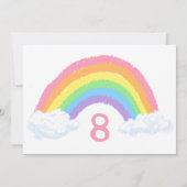 Kute pastelregenboog en wolken op zaterdag kaart (Achterkant)