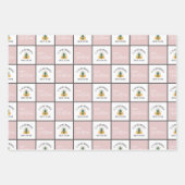 Kute pastelroze en blauw kerstpatroon inpakpapier vel (Voorkant 2)