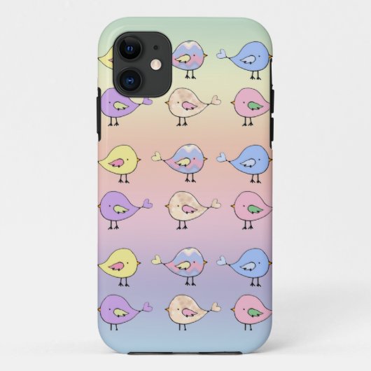 Kute pastelvogels Case-Mate iPhone case (Achterkant)