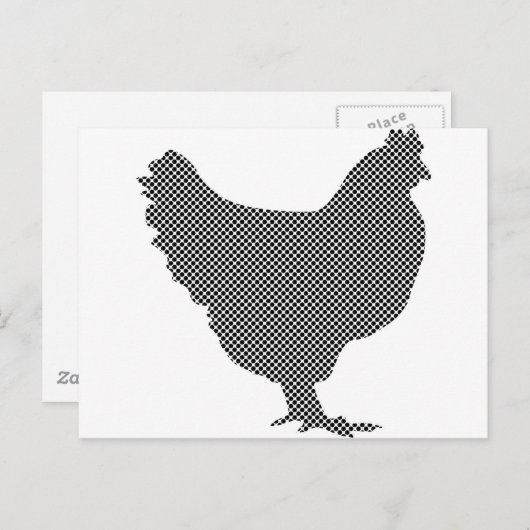 Kute patterige kip briefkaart (Voorkant / Achterkant)