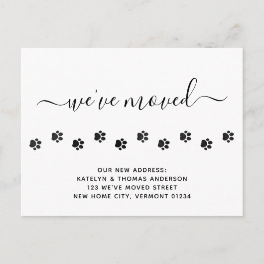 Kute Paw-afdrukken op maat gemaakt We hebben ons v Aankondigingskaart (Voorkant)