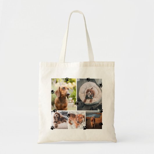 Kute Paw drukt vijf foto's af Tote Bag (Voorkant)