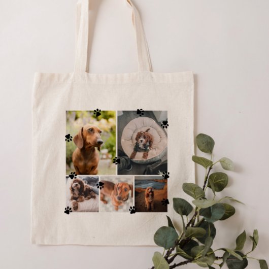 Kute Paw drukt vijf foto's af Tote Bag