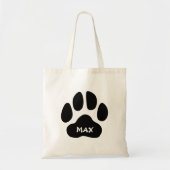 Kute Paw Print Canvas tas met naam (Voorkant)