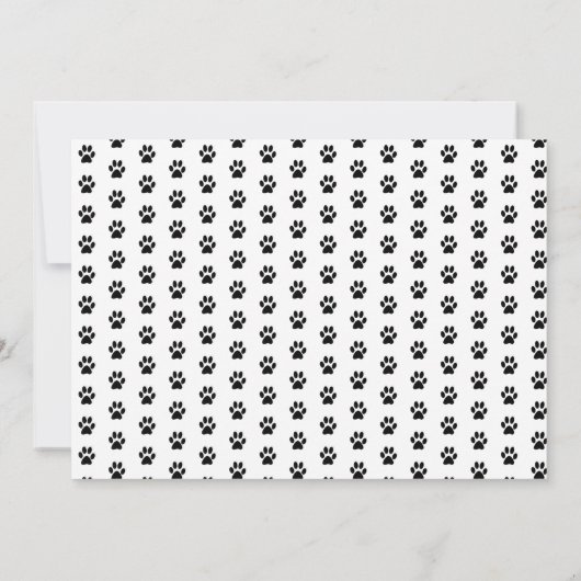 Kute Paw Prints Black Birthday - Foto Kaart (Achterkant)