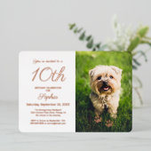 Kute Paw Prints Pet Birthday Roos Gold Folie Uitnodiging (Staand Voorkant)