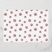 Kute Paw Prints Pet Birthday Roos Gold Folie Uitnodiging (Achterkant)
