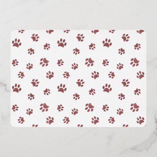 Kute Paw Prints Pet Birthday Roos Gold Folie Uitnodiging (Achterkant)