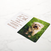 Kute Paw Prints Pet Birthday Roos Gold Folie Uitnodiging (Gedraaid)