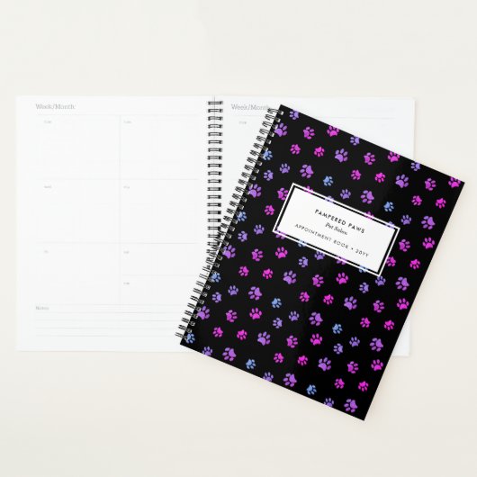 Kute Paw Prints Professional Pet Salon Appointment Planner (Display)