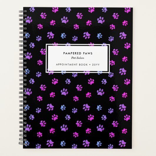 Kute Paw Prints Professional Pet Salon Appointment Planner (Voorkant)