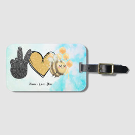 Kute Peace Love bijen Bagagelabel