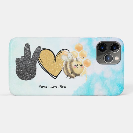 Kute Peace Love bijen Case-Mate iPhone Case (Achterkant (horizontaal))