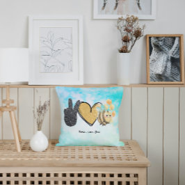 Kute Peace Love bijen Kussen