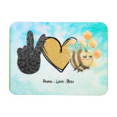 Kute Peace Love bijen Magneet (Horizontaal)