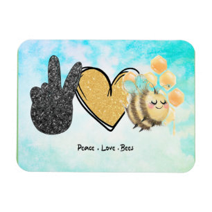 Kute Peace Love bijen Magneet