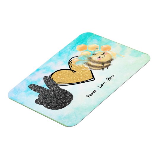 Kute Peace Love bijen Magneet (Linkerzijde)