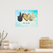 Kute Peace Love bijen Poster (Keuken)