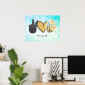 Kute Peace Love bijen Poster (Thuiskantoor)