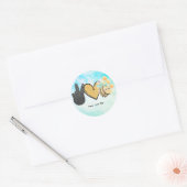Kute Peace Love bijen Ronde Sticker (Envelop)