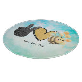 Kute Peace Love bijen Snijplank (Hoek)