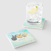 Kute Peace Love bijen Stenen Onderzetter (Zijkant)