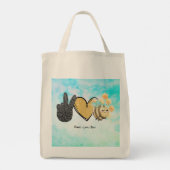 Kute Peace Love bijen Tote Bag (Achterkant)