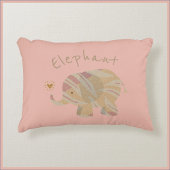 Kute Peach Abstract Elephant Accent Kussen
