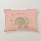 Kute Peach Abstract Elephant Accent Kussen (Voorkant)