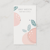 Kute Peach Abstract Fruit Bold Earning Display Visitekaartje (Voorkant)