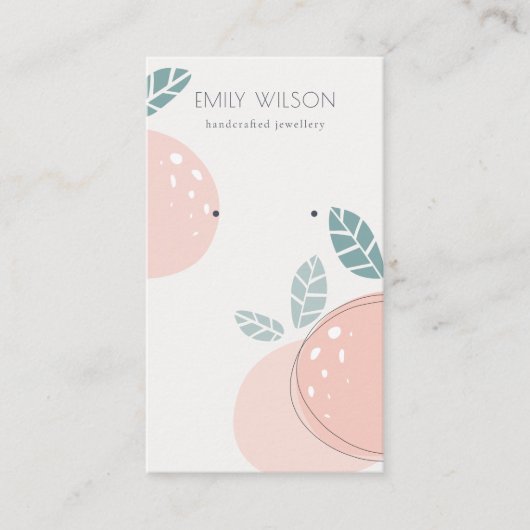 Kute Peach Abstract Fruit Bold Earning Display Visitekaartje (Voorkant)