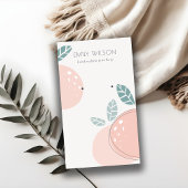 Kute Peach Abstract Fruit Bold Earning Display Visitekaartje